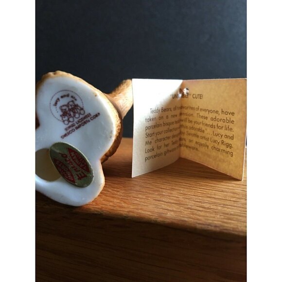 Lucy & Me Basketball Teddy Bear Figurine Rigg ENESCO 1980 “Unbearably Cute!” - Picture 5 of 5